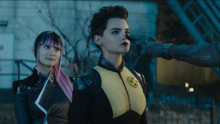 Screengrab of Brianna Hildebrand as Negasonic Teenage Warhead and Shiori Kutsuna as an unnamed character in the trailer for 