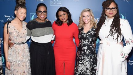 NEW YORK, NY - MARCH 07: Storm Reid, Oprah Winfrey, Mindy Kaling, Reese Witherspoon and Ava DuVernay attend as O, The Oprah Magazine hosts special NYC screening of 
