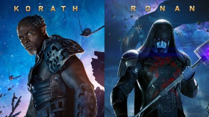 Posters of Lee Pace as Ronan the Accuser and Djimon Hounsou as Korath the Pursuer from 