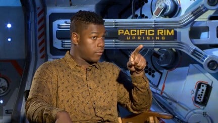 Screengrab of John Boyega's interview with SYFY Wire