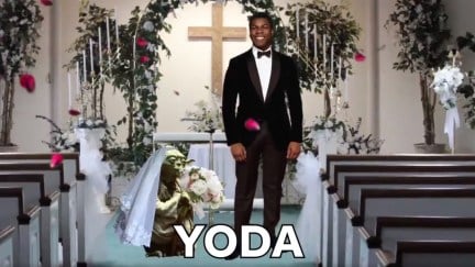John Boyega and Yoda