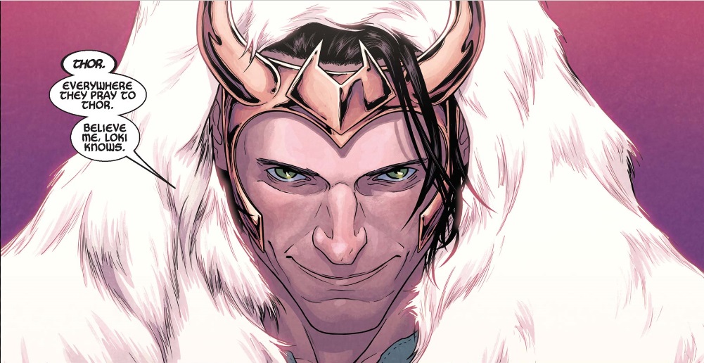 Image of Loki in a fur cloak from "Mighty Thor" #17 (Credit: Marvel Comics)