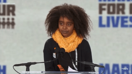 Screengrab of Naomi Walder's speech at the March for Our Lives