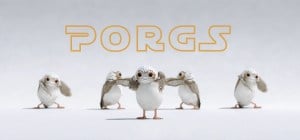 Screengrab of a Vimeo animation of dancing porgs from "Star Wars"