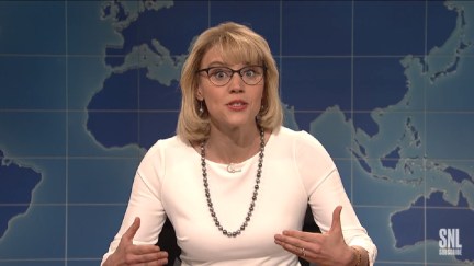 Screengrab of Kate McKinnon as Betsy DeVos on 