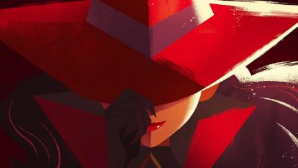Artwork for the Carmen Sandiego animated series on Netflix
