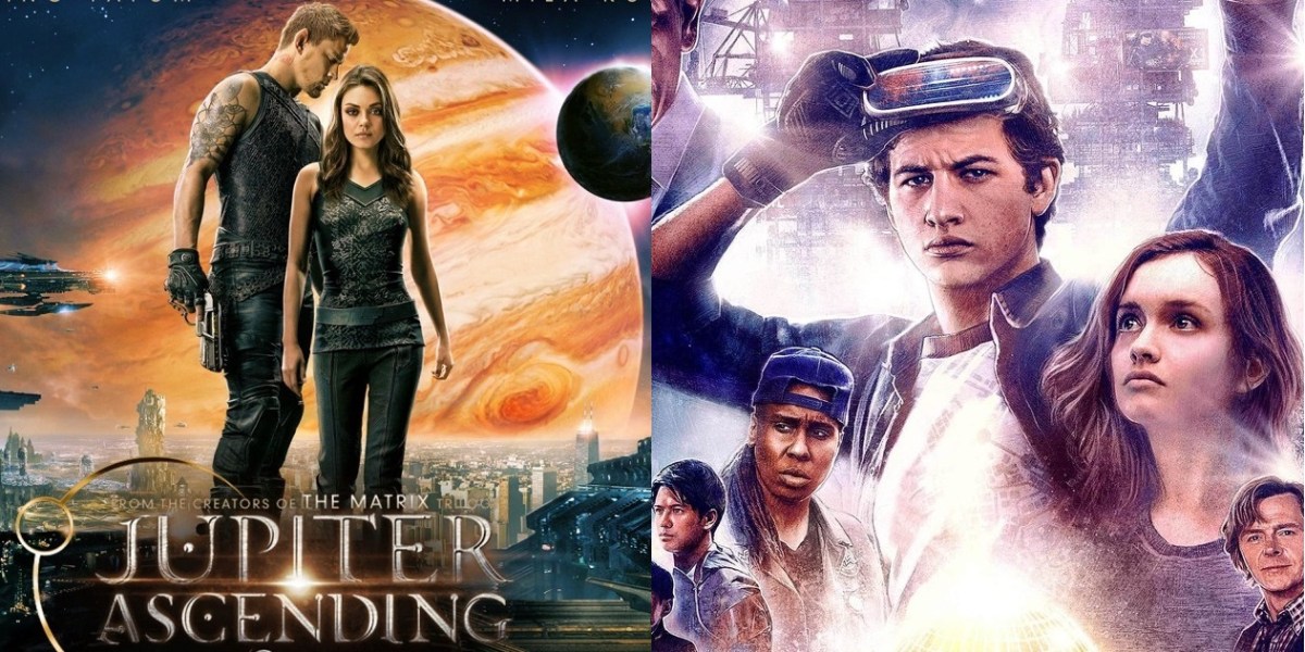 Movie posters for "Jupiter Ascending" and "Ready Player One"