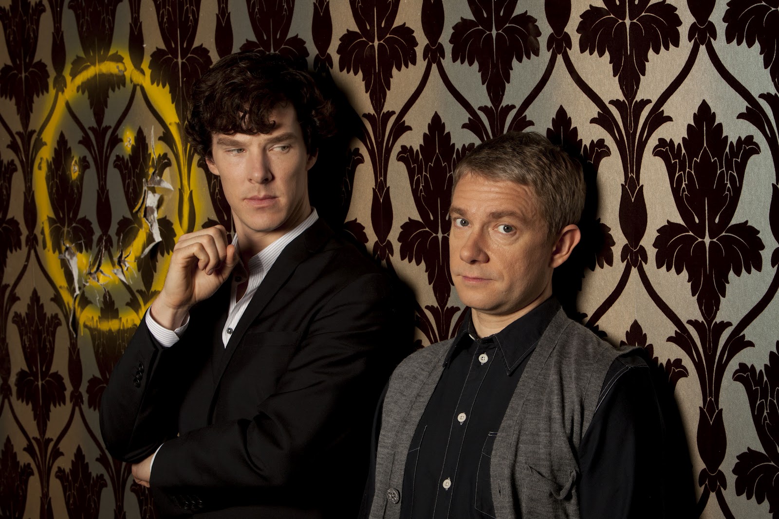 martin freeman and benedict cumberbatch in sherlock