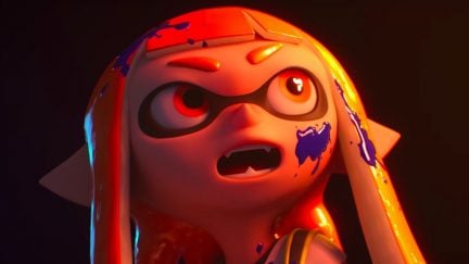 Inkling girl's surprised face in Smash Bros. Switch trailer