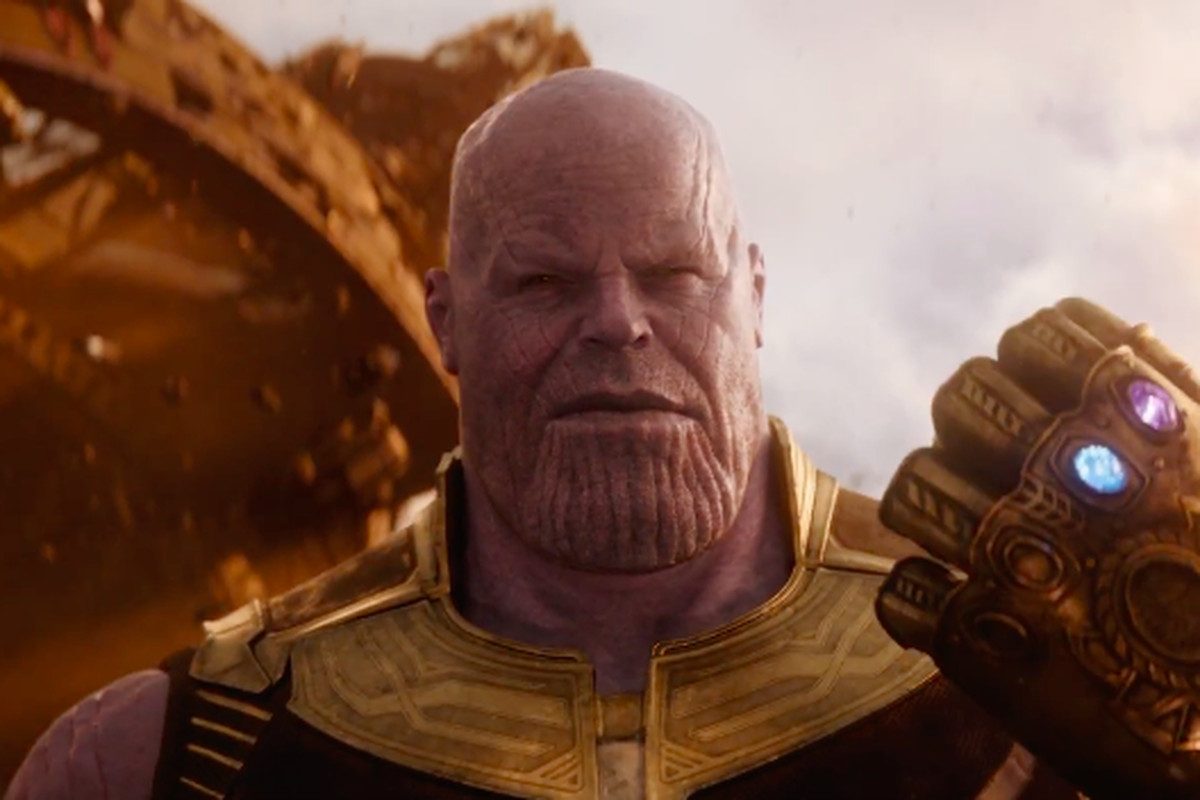 Thanos with Infinity Stones in Avengers: Infinity War