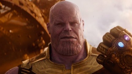 Thanos with Infinity Stones in Avengers: Infinity War