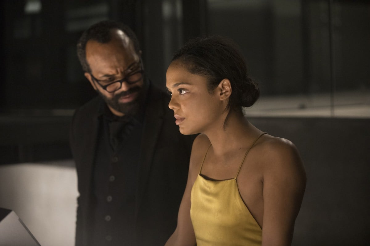 Jeffrey Wright and Tessa Thompson in a scene from "Westworld"