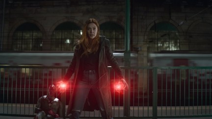 Paul Bettany and Elizabeth Olsen in Avengers: Infinity War (2018)