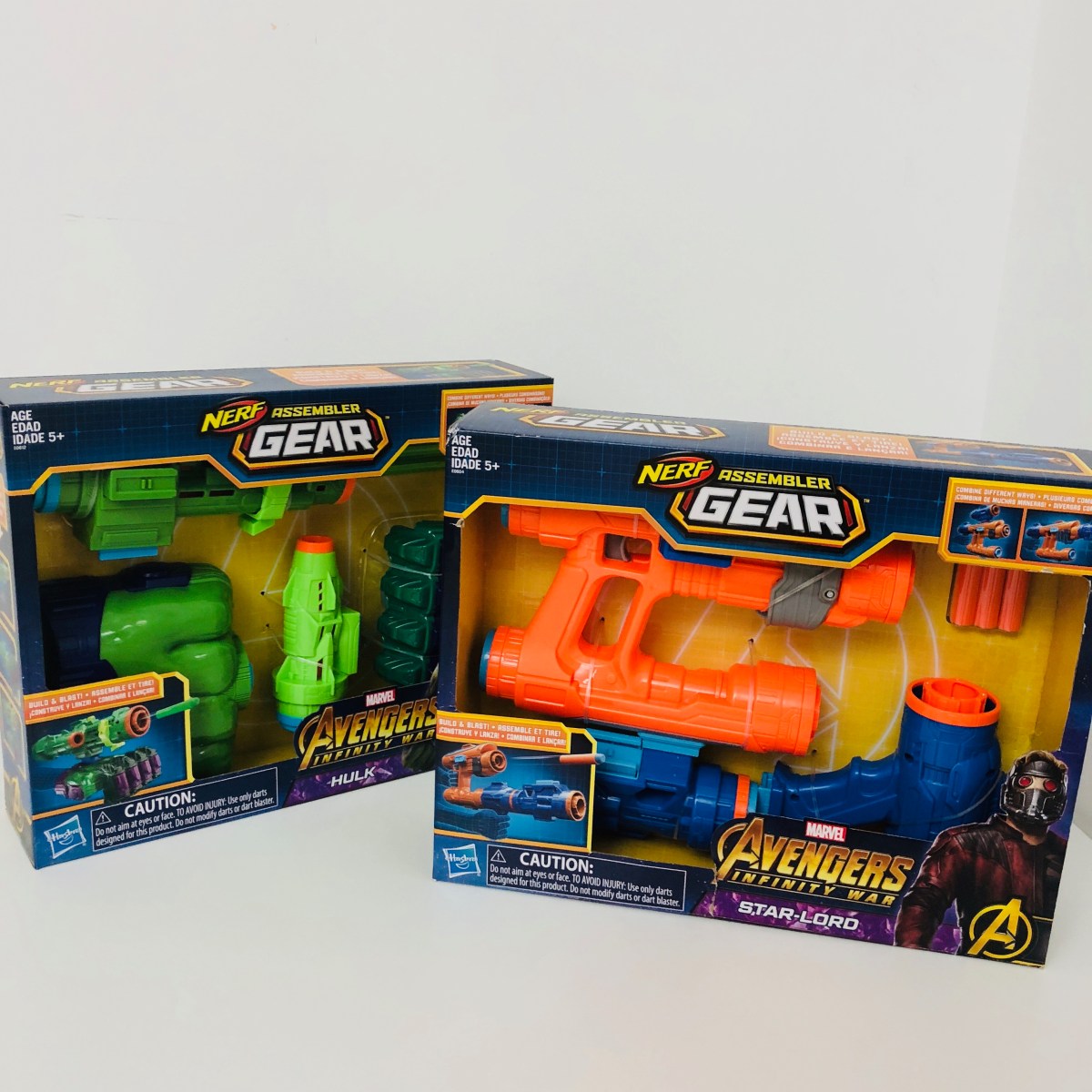 Avengers Infinity War Hulk and Star-Lord Nerf sets