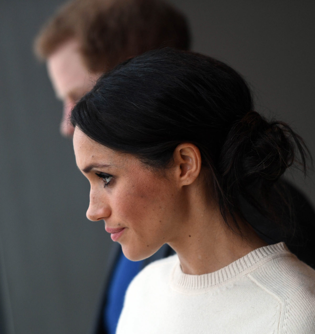 BELFAST, NORTHERN IRELAND - MARCH 23: Prince Harry and Meghan Markle during a visit to Titanic Belfast maritime museum on March 23, 2018 in Belfast, Nothern Ireland.