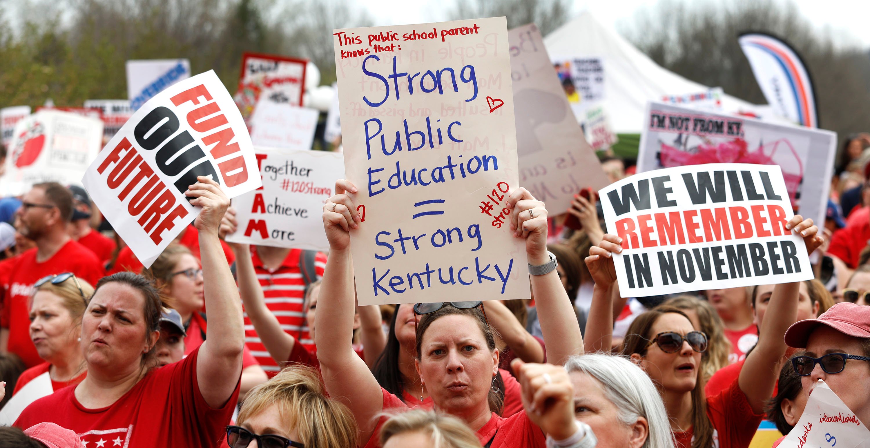 Kentucky governor matt bevin teachers protest strike