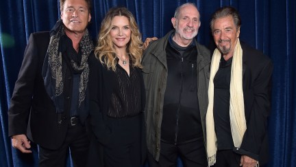 Steven Bauer, Michelle Pfeiffer, Brian De Palma and Al Pacino attend the 'Scarface' 35th Anniversary Cast Reunion