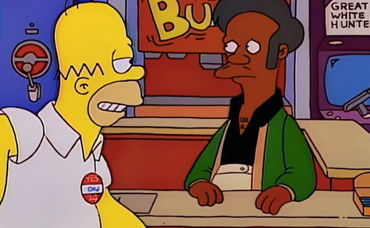 Homer and Apu on The Simpsons