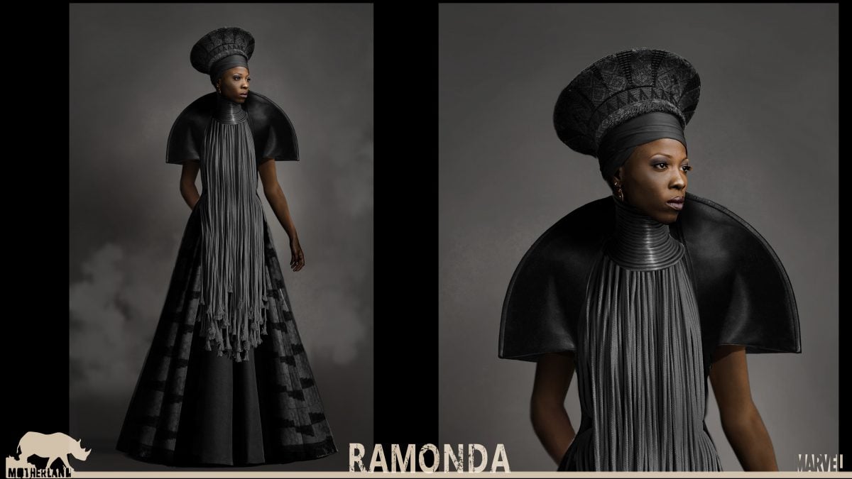 Marvel Studios' BLACK PANTHER..Ramonda Conceptual Character and Costume Design Sketch..Costume Design: Ruth Carter. ©Marvel Studios 2018
