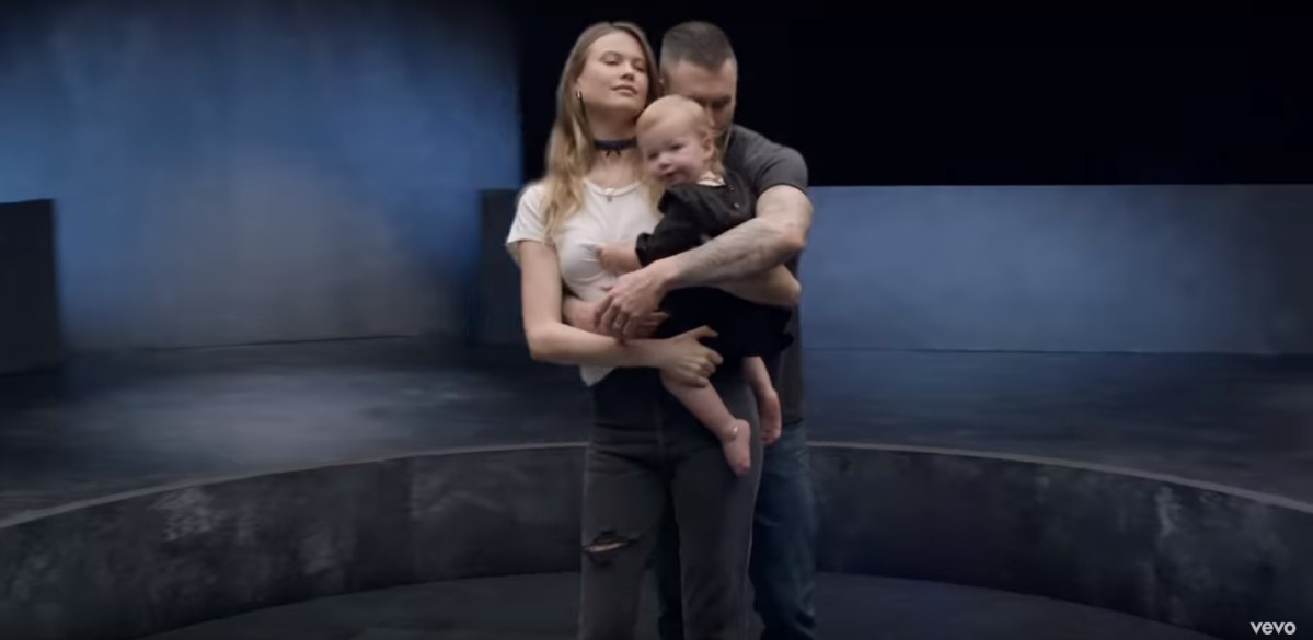 Adam Levine and his wife and baby in Maroon 5's 'Girls Like You'