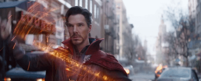 Benedict Cumberbatch as Doctor Strange and Robert Downey Jr. as Iron Man in 'Avengers Infinity War' from Marvel