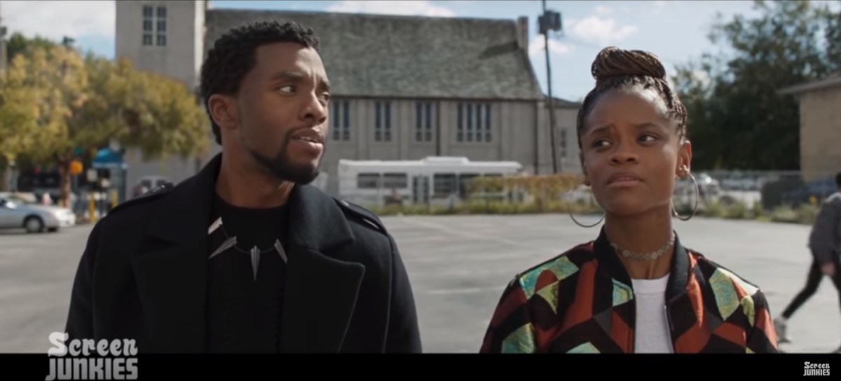 Chadwick Boseman as T'Challa and Letitia Wright as Shuri in Marvel's 'Black Panther'
