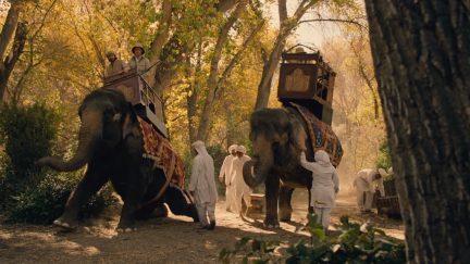 Elephants in use during the Westworld episode 'Virtu e Fortuna' on HBO
