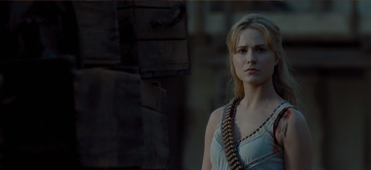 Evan Rachel Wood as Dolores in a scene from Westworld on HBO
