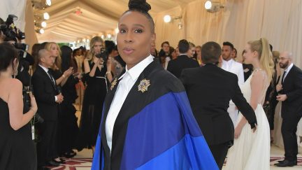 lena waithe, met gala, ball, heavenly bodies, pride cape, rainbow