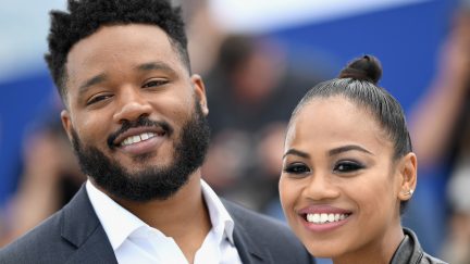 CANNES, FRANCE - MAY 10: Director Ryan Coogler and Zinzi Evans (R) attend the photocall for Rendezvous with Ryan Coogler during the 71st annual Cannes Film Festival at Palais des Festivals on May 10, 2018 in Cannes, France.