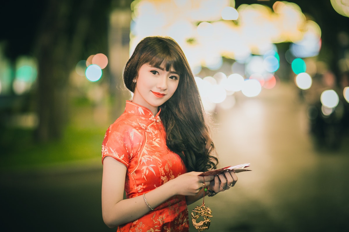 woman wearing qipao