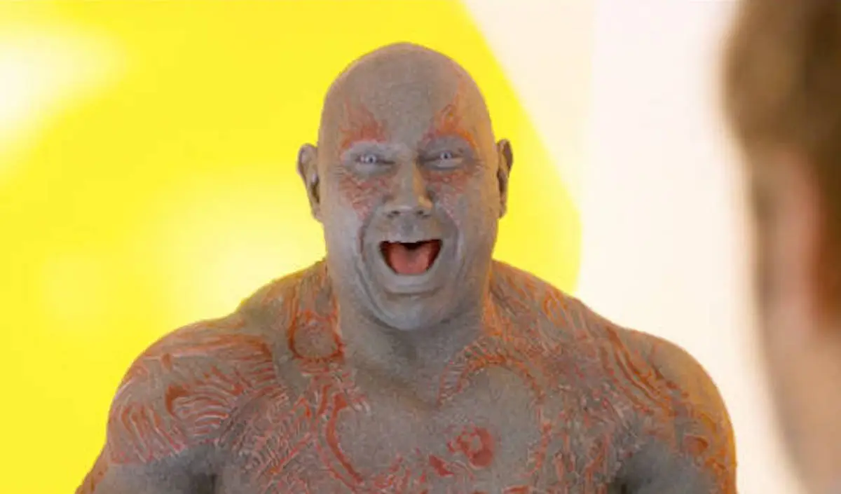 Drax laughs in Guardians of the Galaxy vol. 2