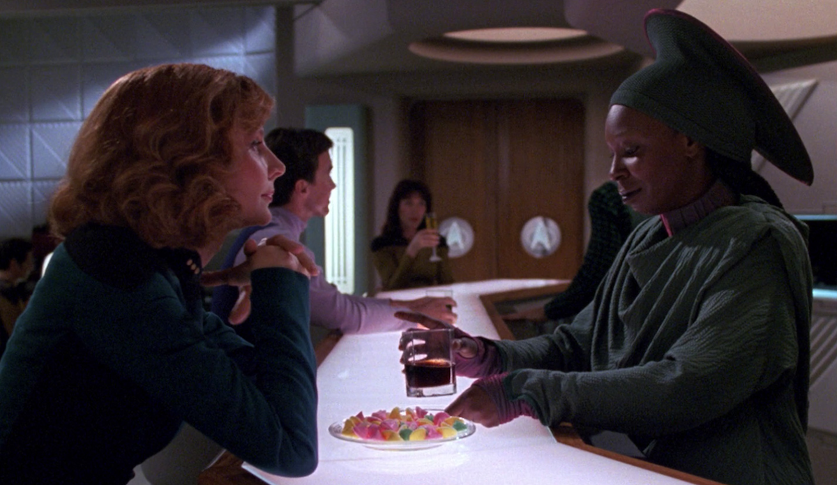 Guinan and Beverly Crusher in Star Trek: The Next Generation