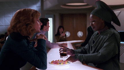 Guinan and Beverly Crusher in Star Trek: The Next Generation