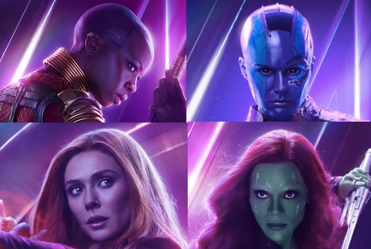 Okoye, Nebula, Scarlet Witch, and Gamora Avengers: Infinity War posters