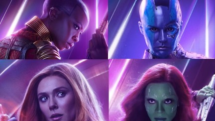 Okoye, Nebula, Scarlet Witch, and Gamora Avengers: Infinity War posters