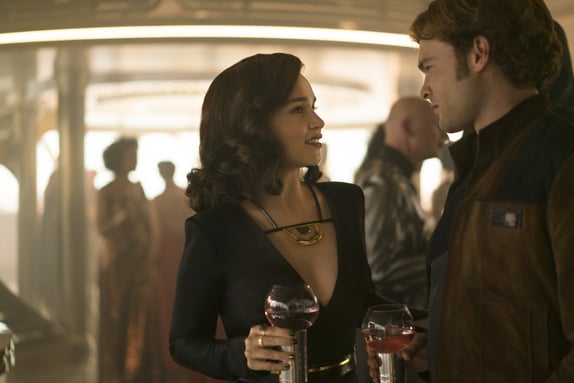 Q'ira and Han Solo in 'Solo: A Star Wars Story'