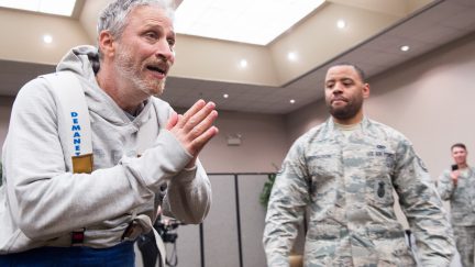 Jon Stewart shows appreciation for the troops