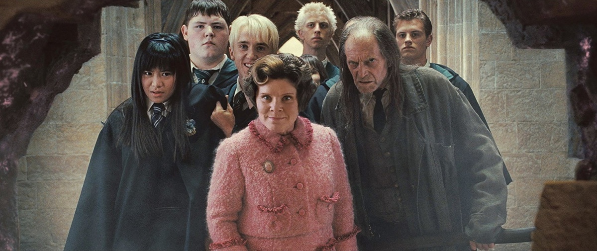 Imelda Staunton, David Bradley, Tom Felton, Jamie Waylett, and Katie Leung in Harry Potter and the Order of the Phoenix (2007)