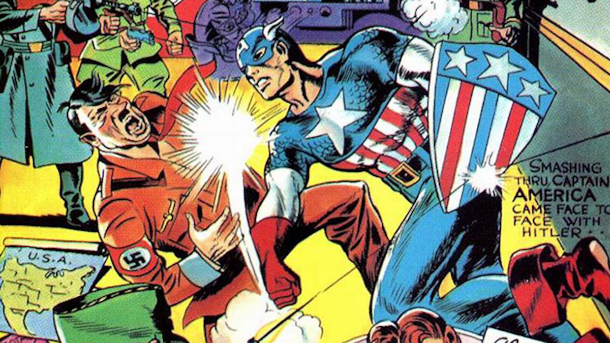 Captain America punches Hitler