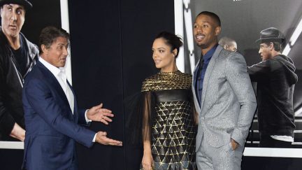 Sylvester Stallone, Michael B. Jordan and Tessa Thompson