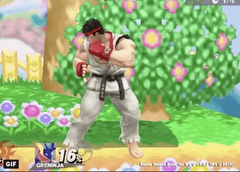 Ryu jumping in Smash Bros Wii U