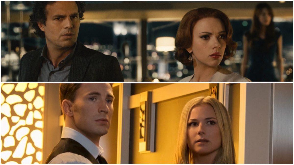 Steve Rogers and Sharon Carter and Natasha Romanoff and Bruce Banner