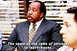 stanley says "the same as the exchange rate of unicorns to leprechauns" in NBC's The Office