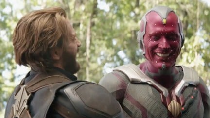 Vision and Steve Rogers in Avengers: Infinity War gag reel
