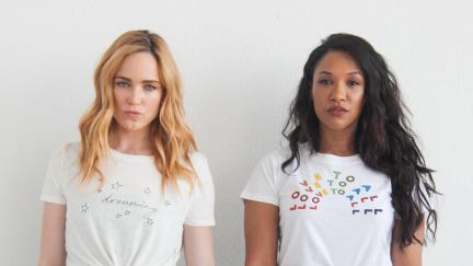 Candice Patton and Caity Lotz side by side