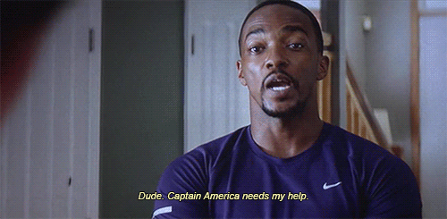 Sam Wilson (Anthony Mackie) rises to the challenge in Captain America: Winter Soldier