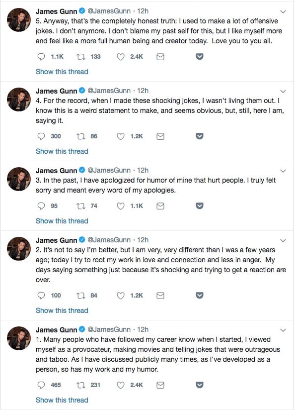 gunn response tweets