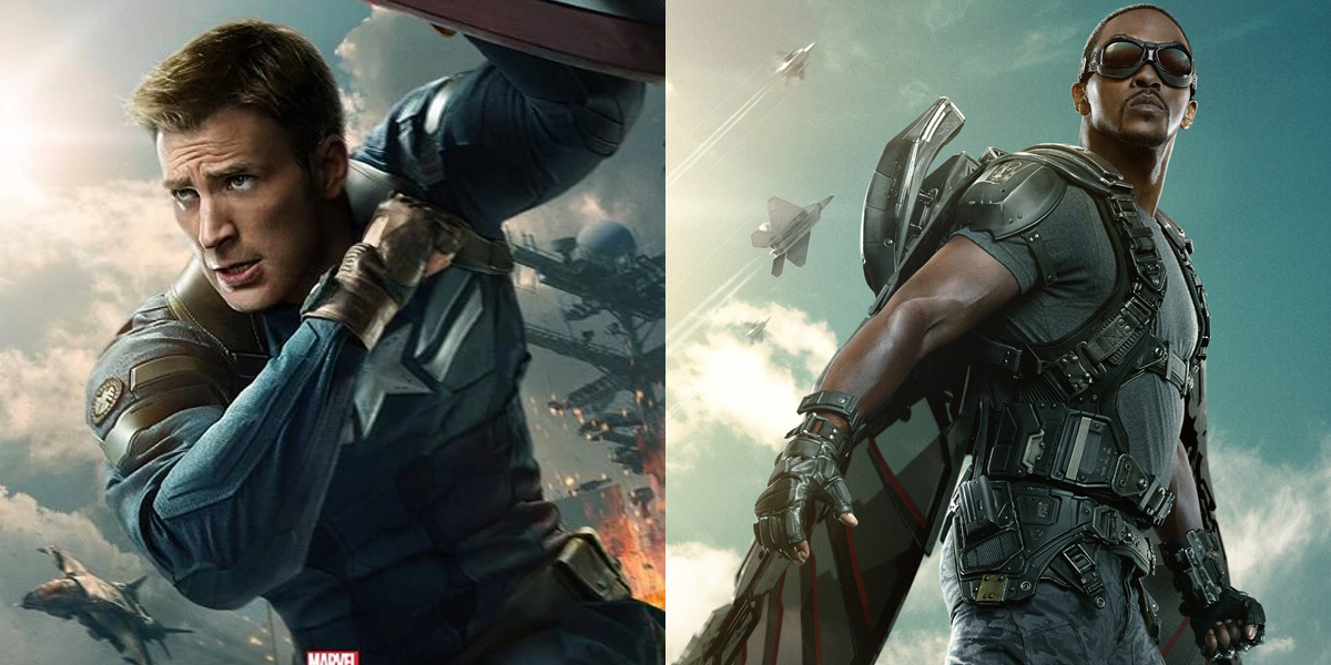 Marvel's Captain America: The Winter Soldier stars Chris Evans as Steve Rogers and Anthony Mackie as Sam Wilson
