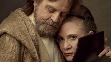 Mark Hamill and Carrie Fisher reunited as siblings Luke Skywalker and Leia Organa in Star Wars: The Last Jedi